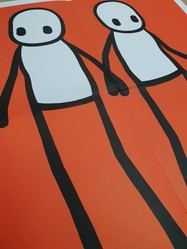 Red "Holding Hands" Hackney Today Issue by Stik