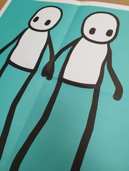 Teal "Holding Hands" Hackney Today Issue by Stik