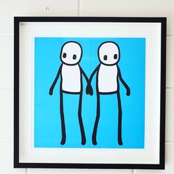 Blue "Holding Hands" Hackney Today Issue by Stik