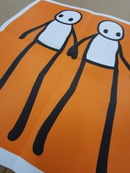 Orange "Holding Hands" Hackney Today Issue by Stik
