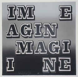 Imagine (Silver and Black) by Ben Eine